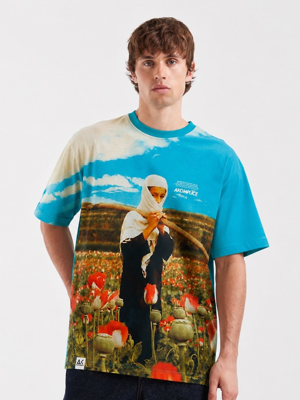 Akomplice Shirt Large Blue Multicolor Graphic Streetwear
